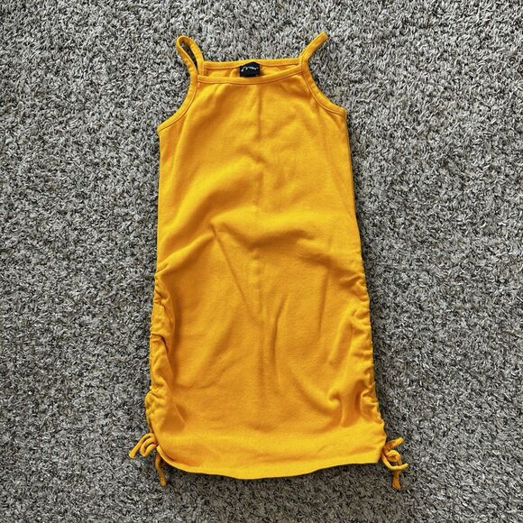 Art Class Girls' Side Cinch Tank Dress Orange Small 6/6X Ruched Sides - Picture 1 of 8